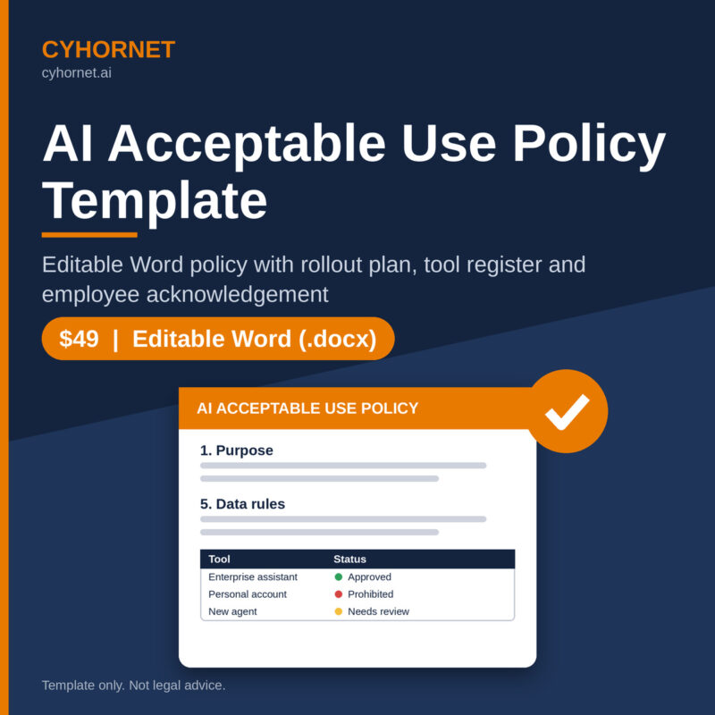 AI Acceptable Use Policy Template for SaaS & AI Teams (Editable Word)