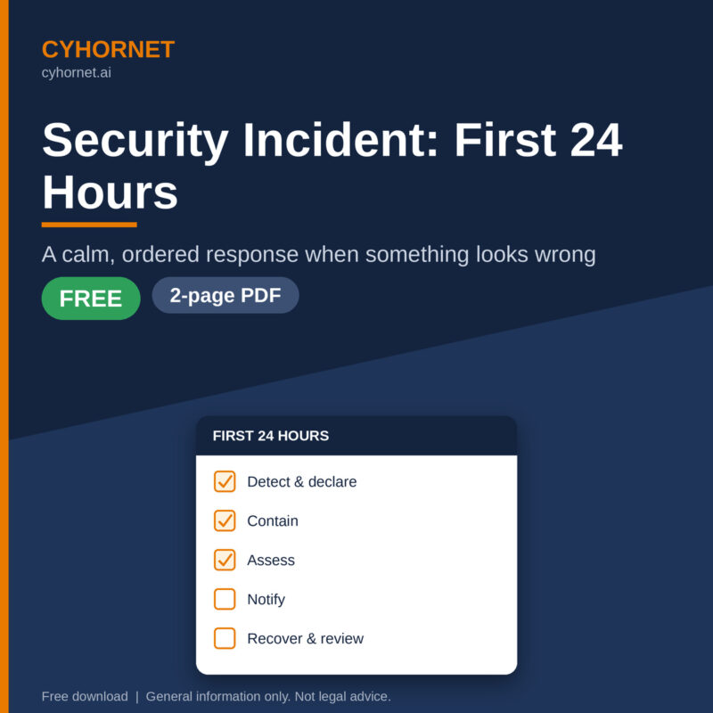 Free Security Incident First 24 Hours Checklist (PDF)