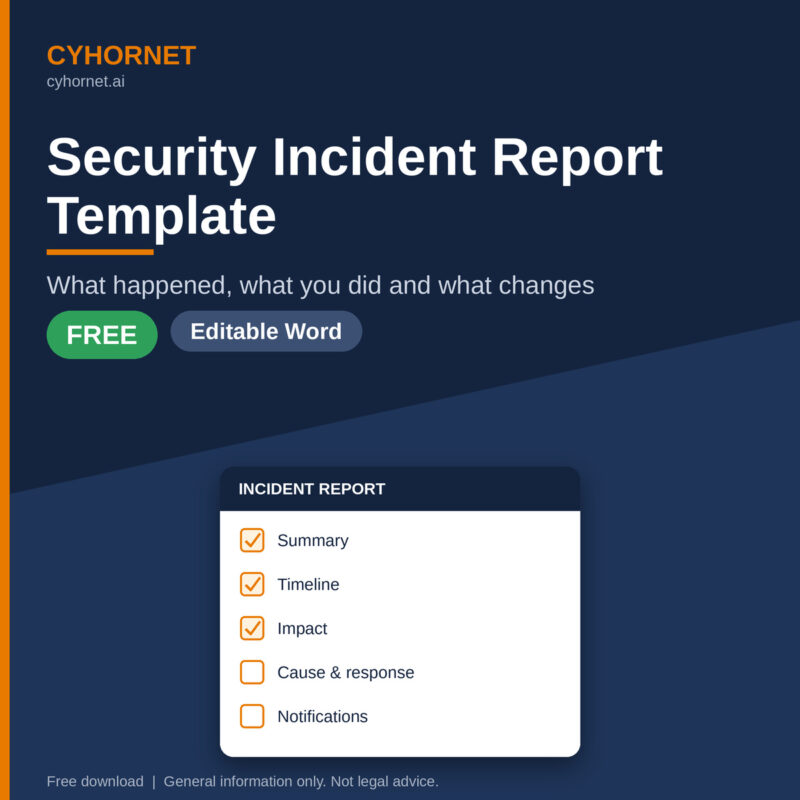 Free Security Incident Report Template (Editable Word)