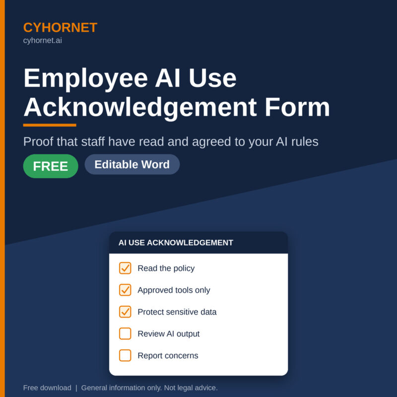 Free Employee AI Use Acknowledgement Form (Editable Word)