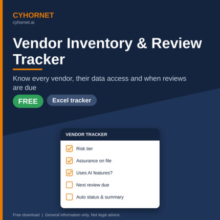 Free Vendor Inventory and Review Tracker (Excel)